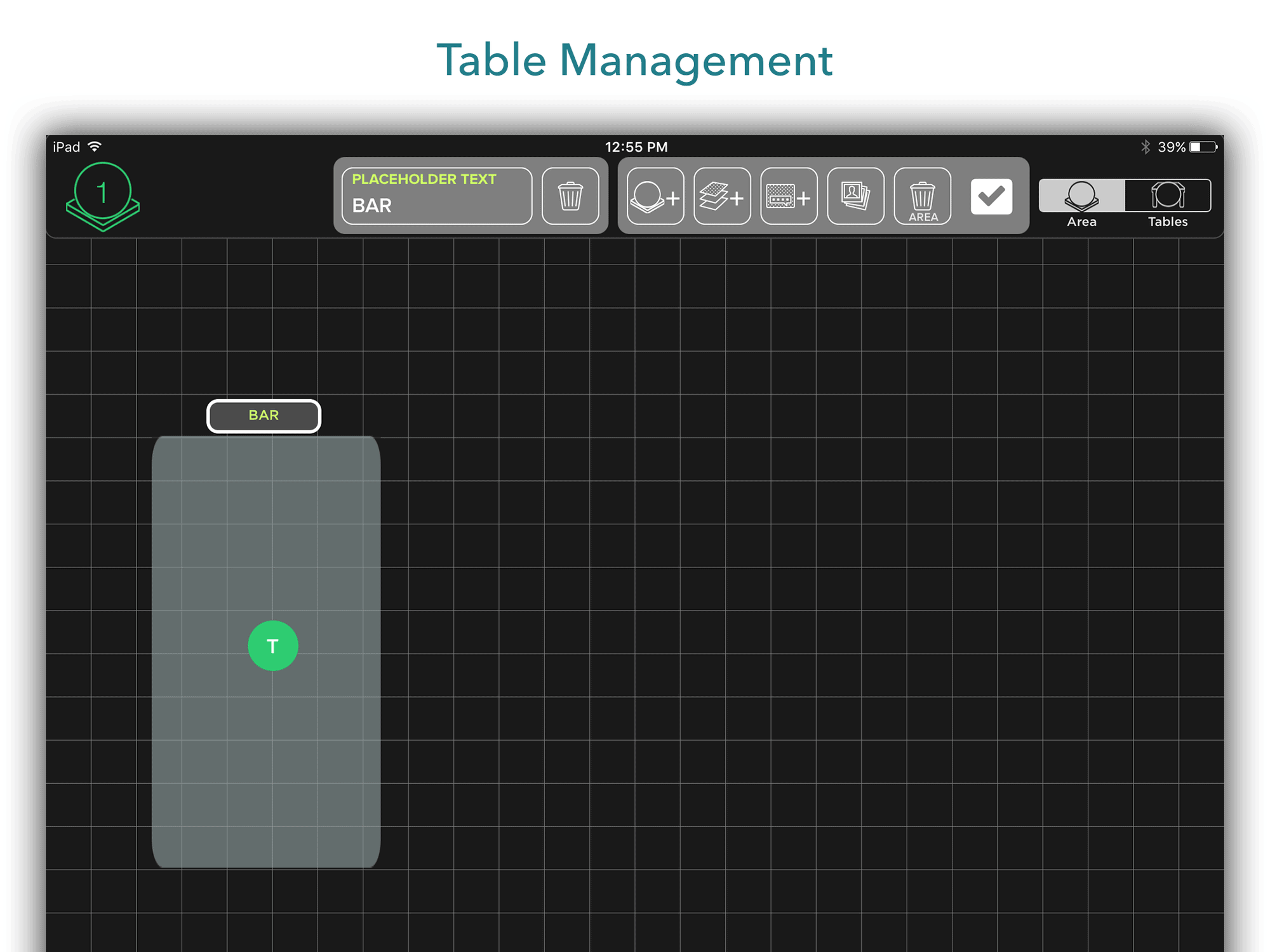 Table management feature in Slurp! Central